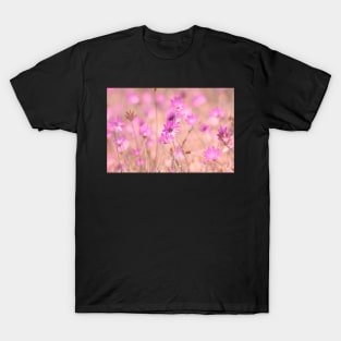 Wild pink meadow flowers II, nature photography T-Shirt